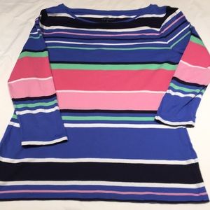 Bright stripe 3/4 sleeve top by Talbots.